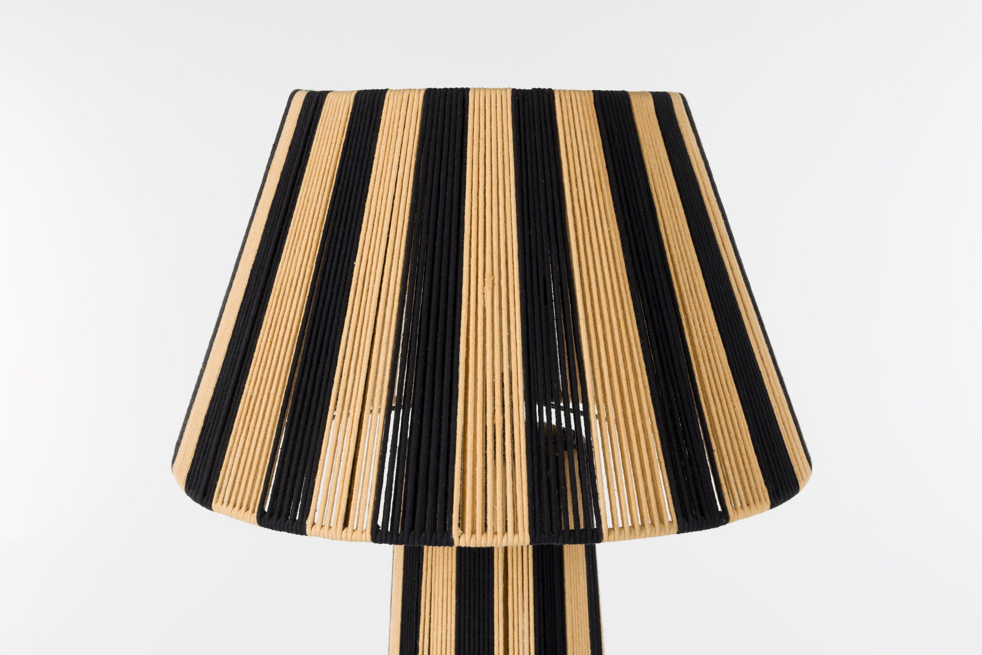 Bold Monkey Stripe It Up Black & Natural Rope Floor Lamp